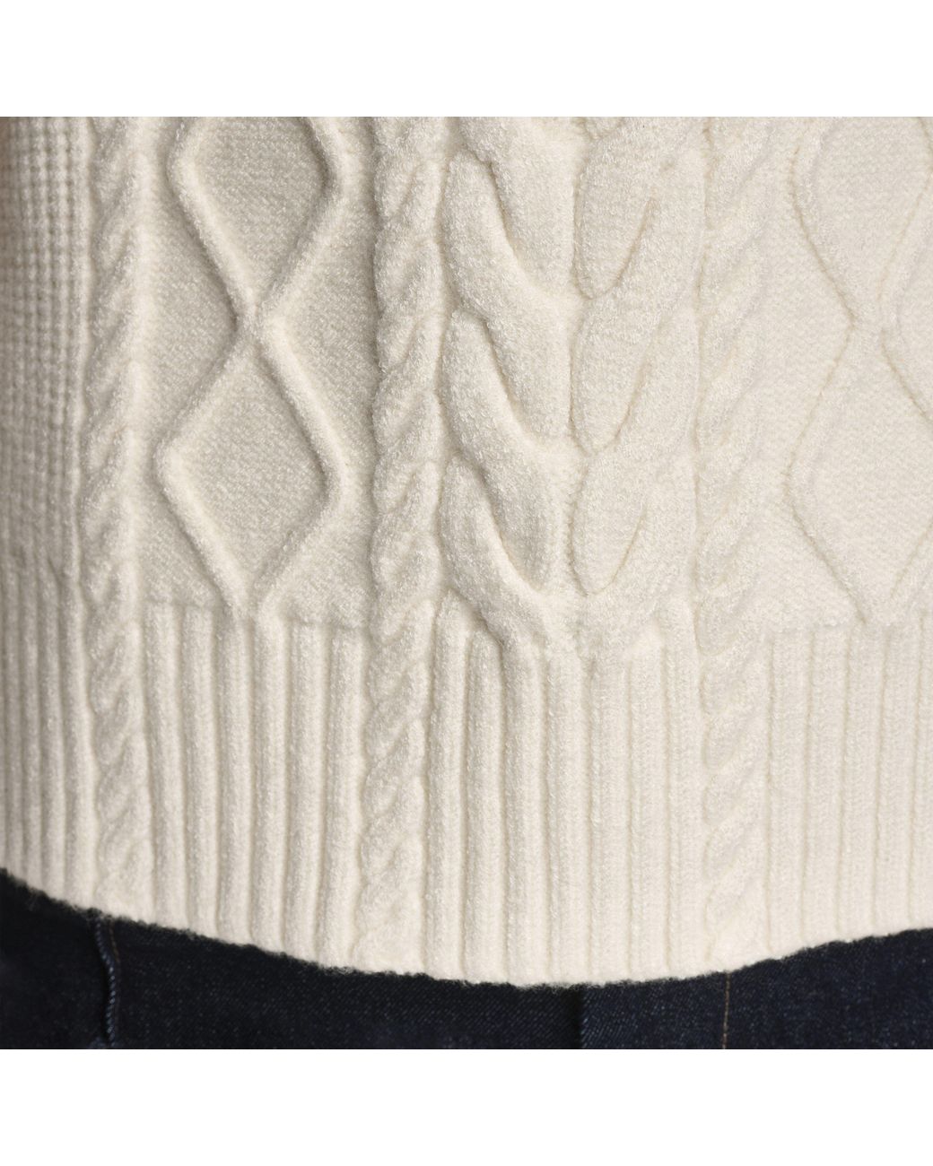 DKNY White Sleeveless V-Neck Cable Sweater