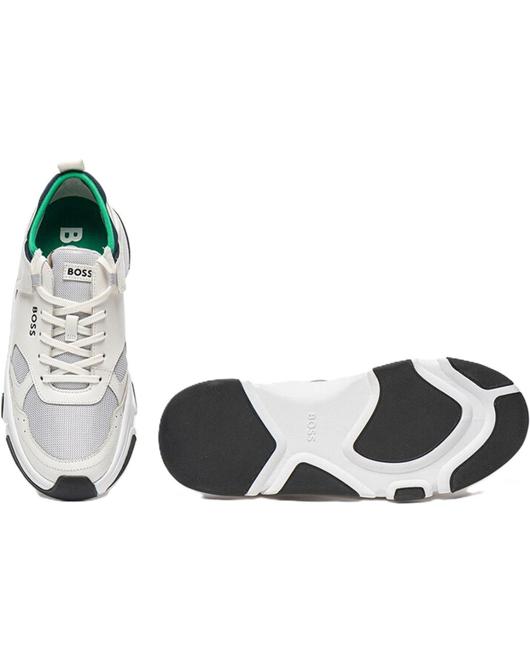 Boss White Asher Runners Casual Low-Top Trainers for men