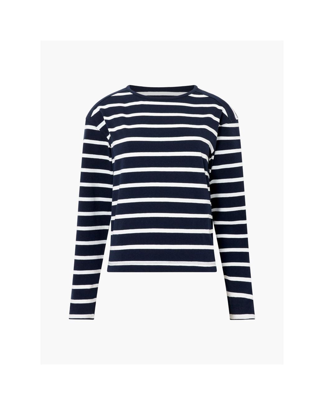 French Connection White Stripe Long-Sleeve T-Shirt