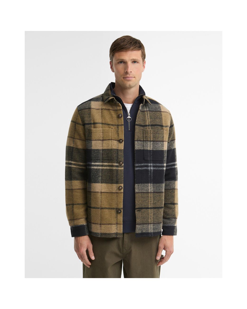 Barbour Green Woodlane Wool Overshirt for men