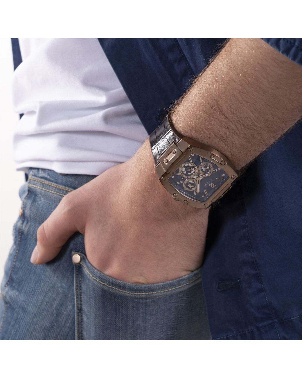 Guess Metallic Phoenix Analogue Quartz Watch for men