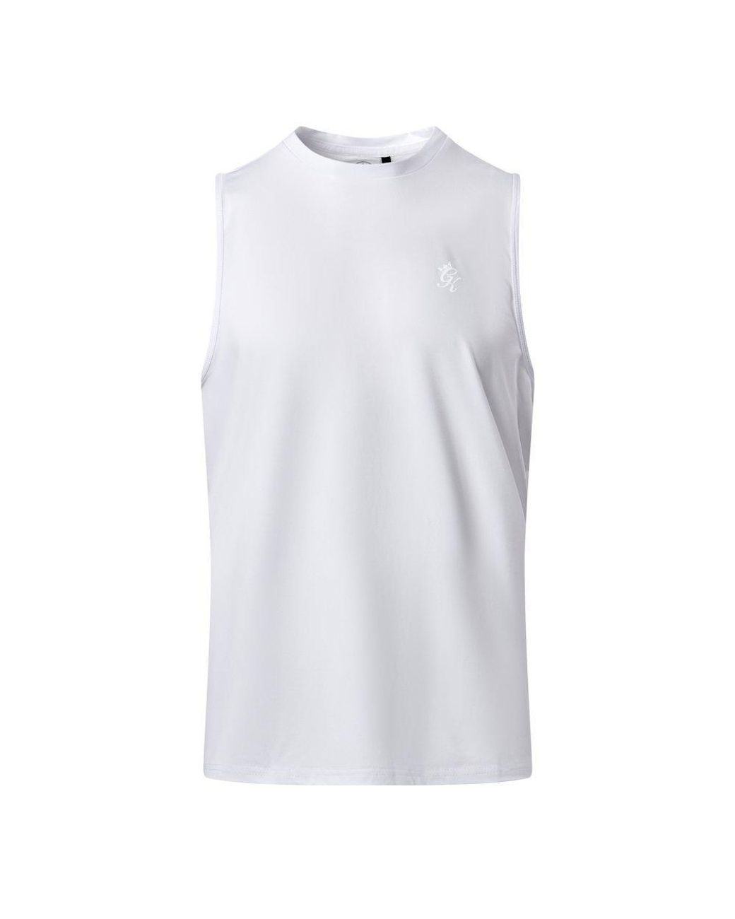 Gym King White Victory Performance Vest for men