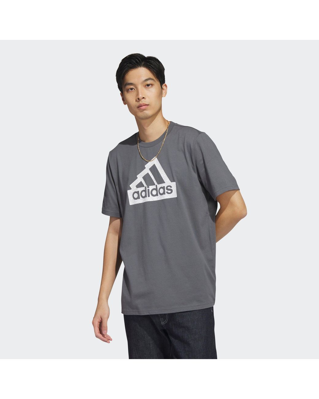 Adidas Gray City Escape Graphic T-Shirt for men