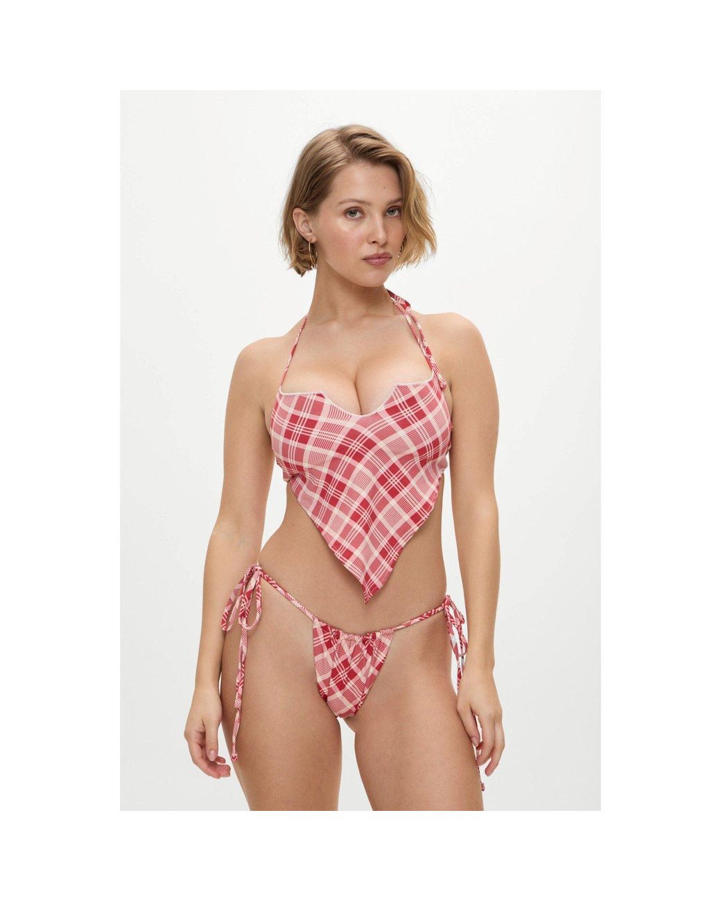 Frankie's Bikinis Pink X Bella Hadid Tia Skimpy Bikini Bottom
