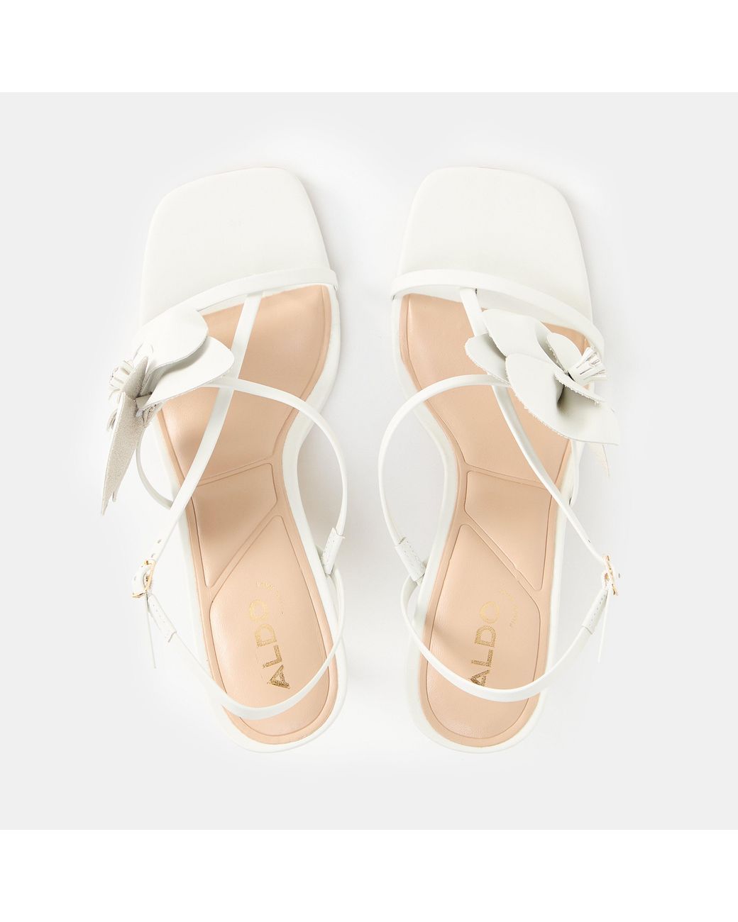 ALDO White Sandflower Heeled Sandals