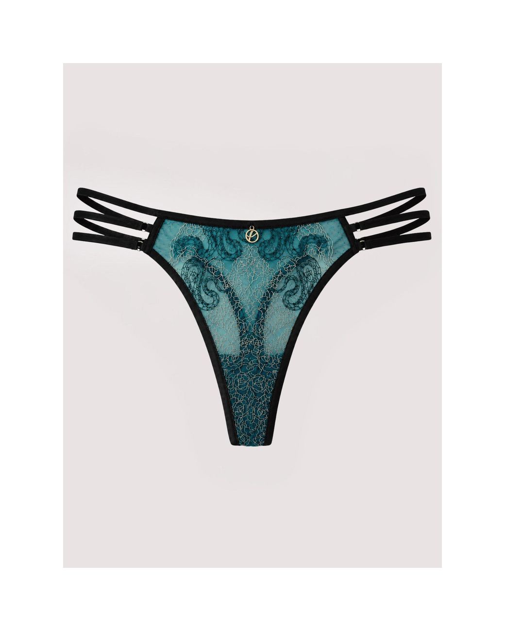 Playful Promises Multicolor Dakota Snake Embroidery Thong