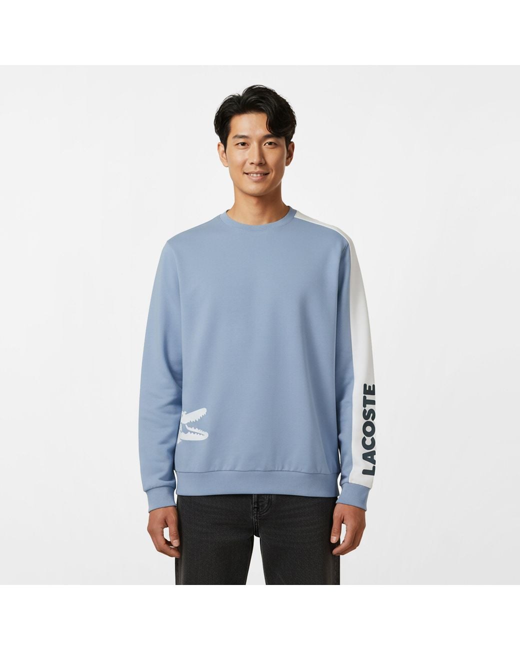 Lacoste Blue Printed Long Sleeve Pyjama Top for men