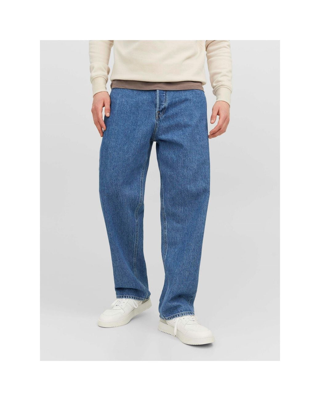 Jack & Jones Blue Alex Original Wide Leg Jeans for men