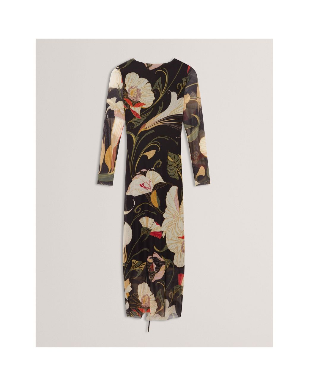 Ted Baker Black Mesh Midi Bodycon Dress