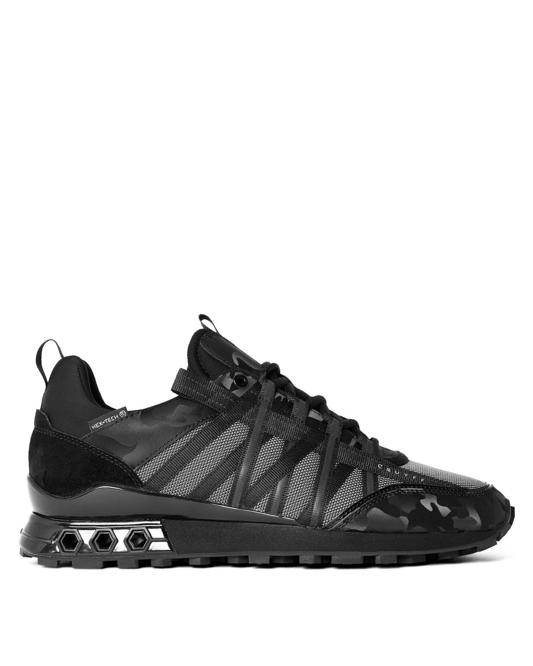 Cruyff Black Fearia Hex Tech Low-Top Trainers for men
