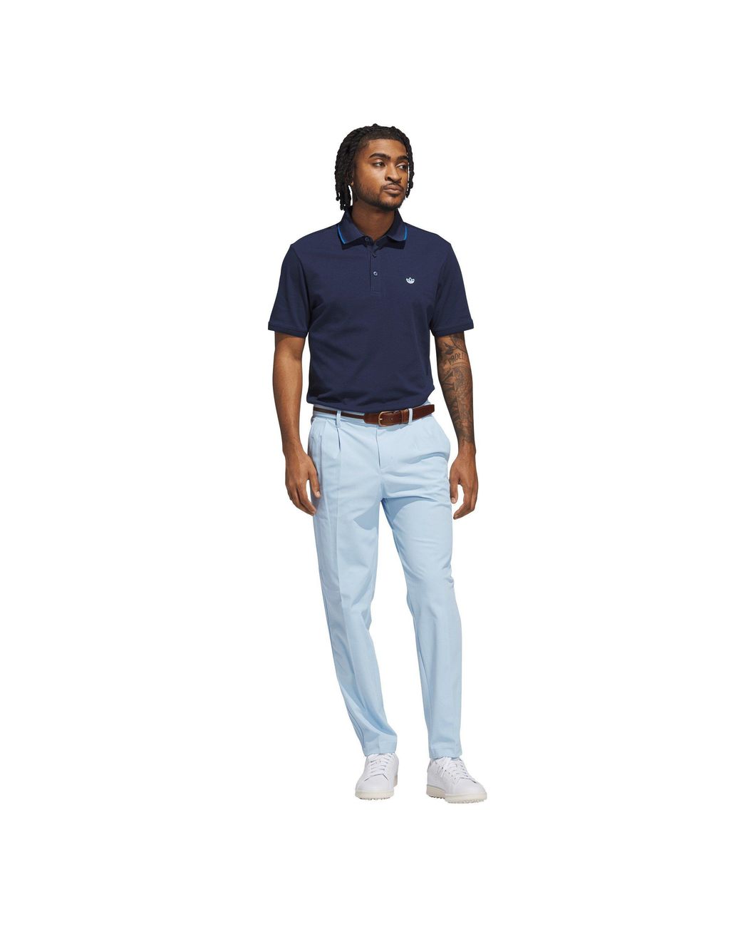 Adidas Blue F Pleat Golf Trousers for men