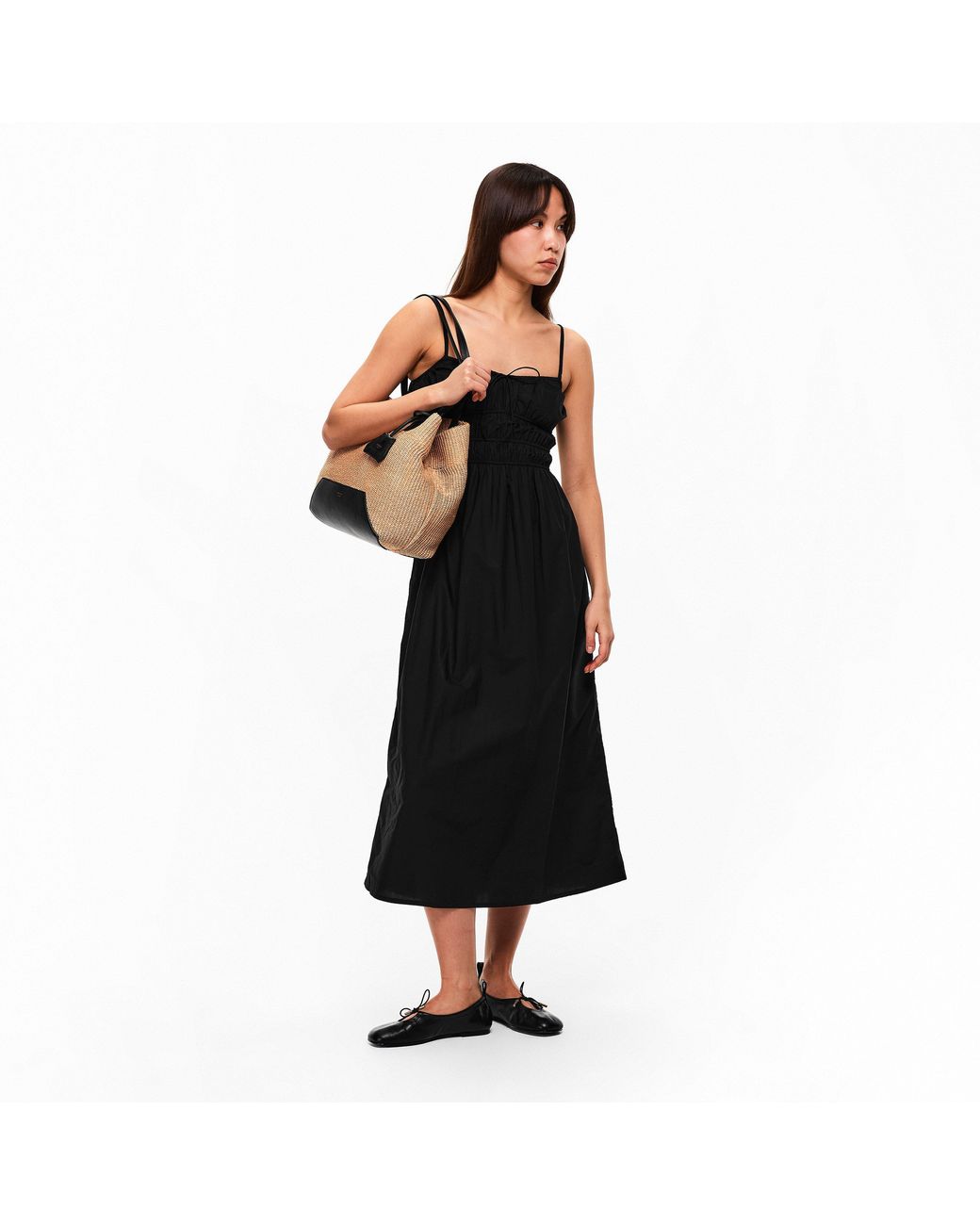 Faithfull The Brand Black Marianne Md Dr A Line Dress