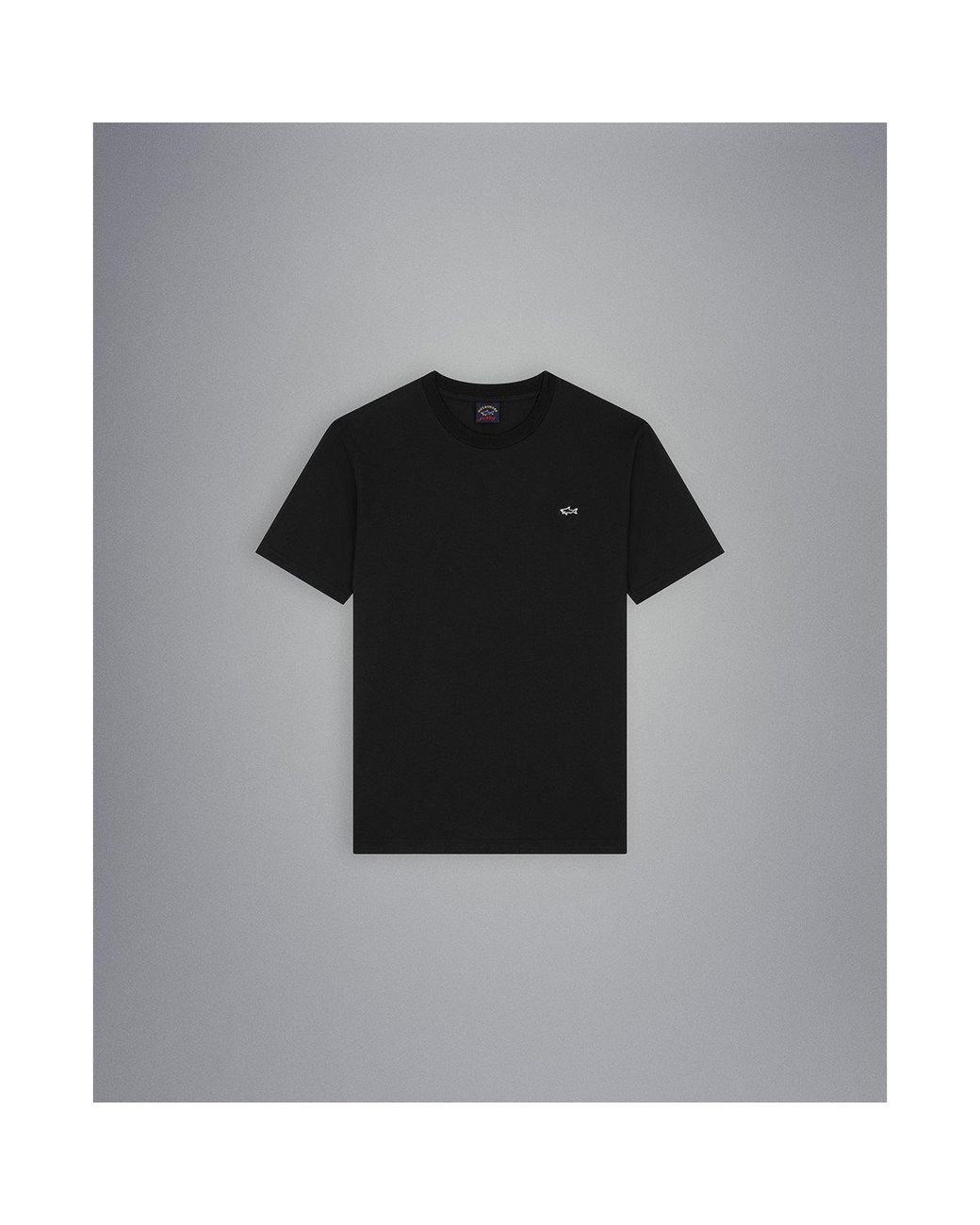 Paul & Shark Black Embroidered Logo T-Shirt for men