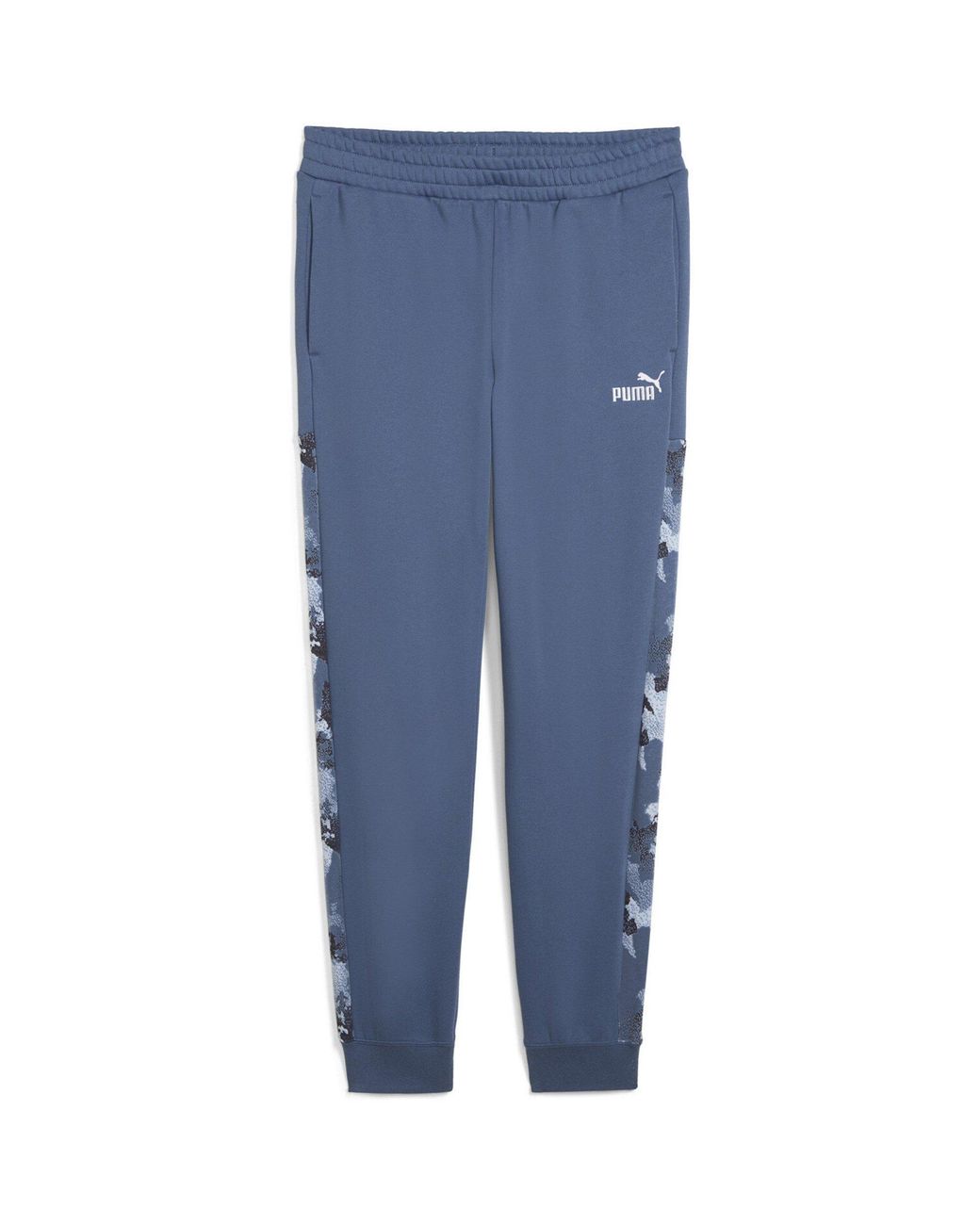 PUMA Blue Camo Fleece Closed Hem Jogging Bottoms for men