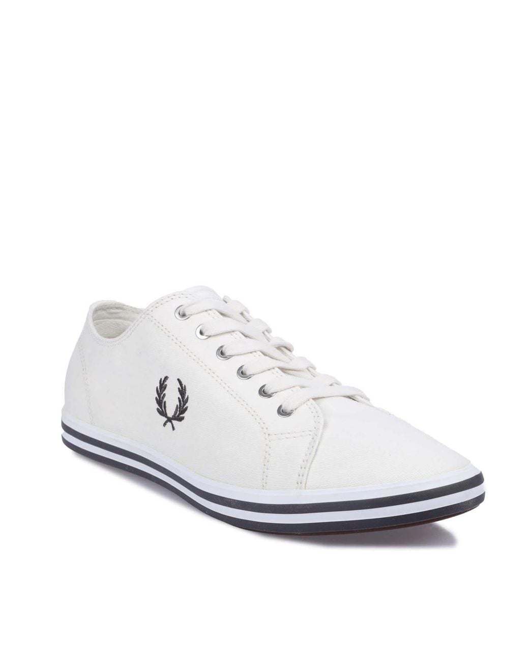 Fred Perry White Kingston Twill Trainers Size 6.5 for men