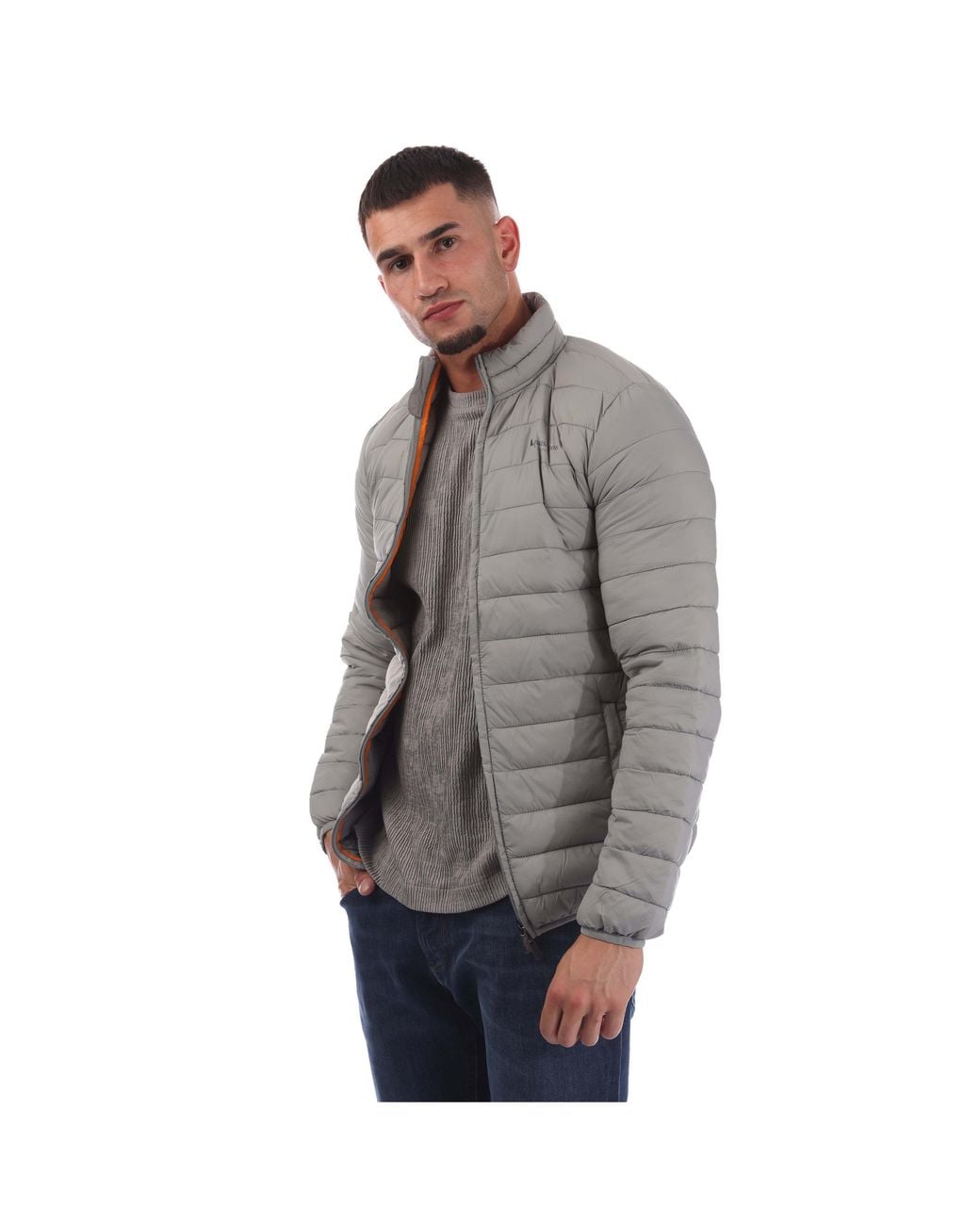 Aquascutum Gray Long Sleeve Medium Puffer Jacket for men