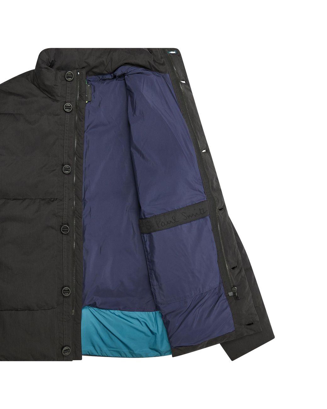 Paul Smith Black Fibre Down Medium Puffer Jacket for men