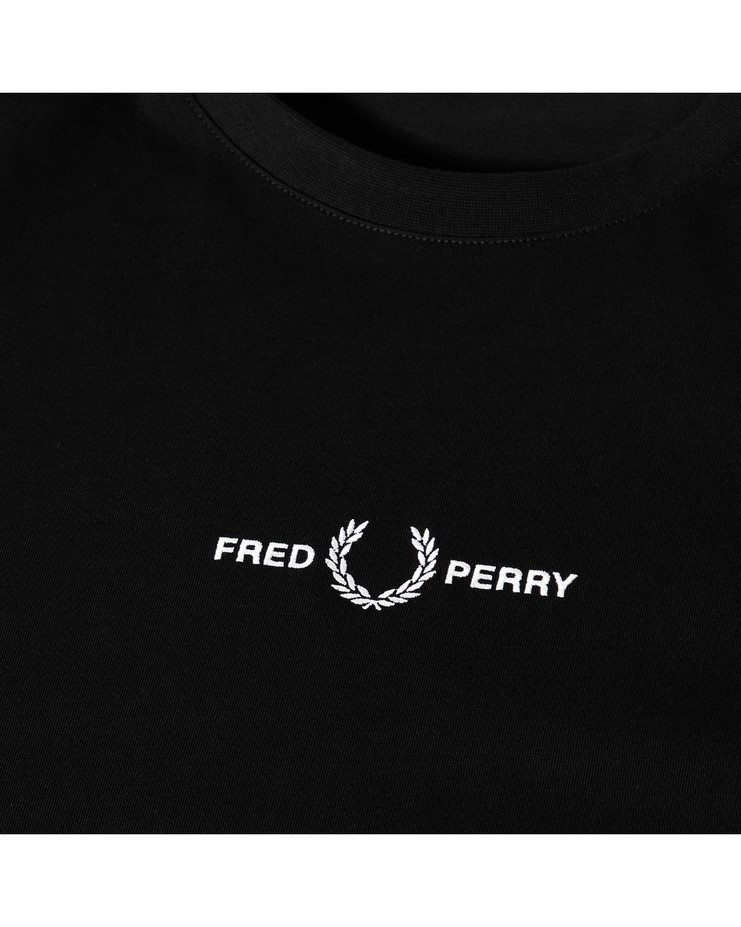Fred Perry Black Embroidered Logo T Shirt for men