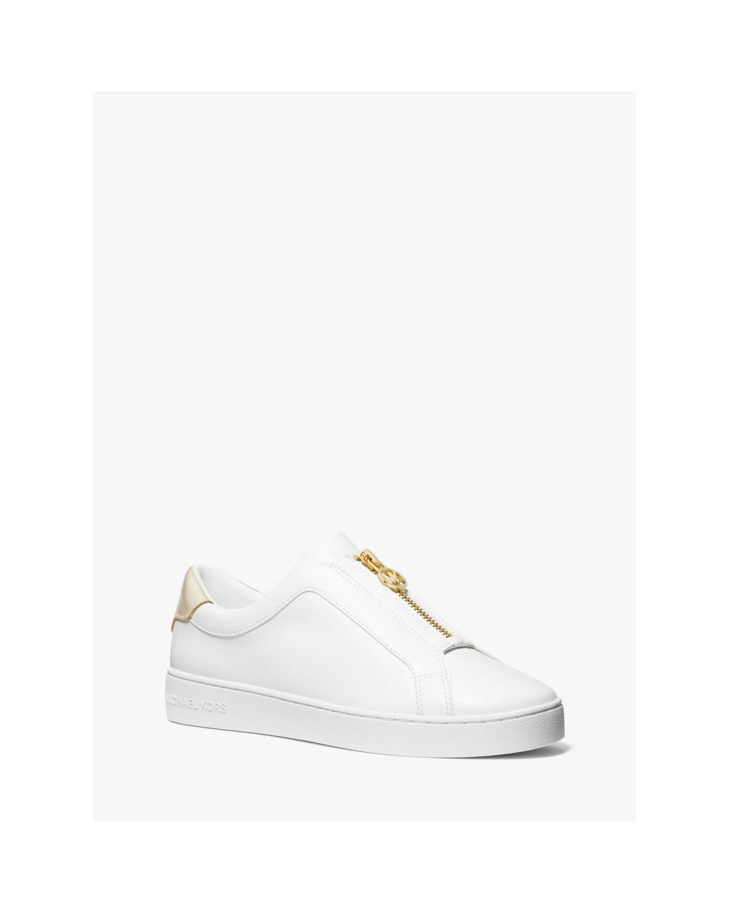 MICHAEL Michael Kors White Keaton Zip Slip On Trainers