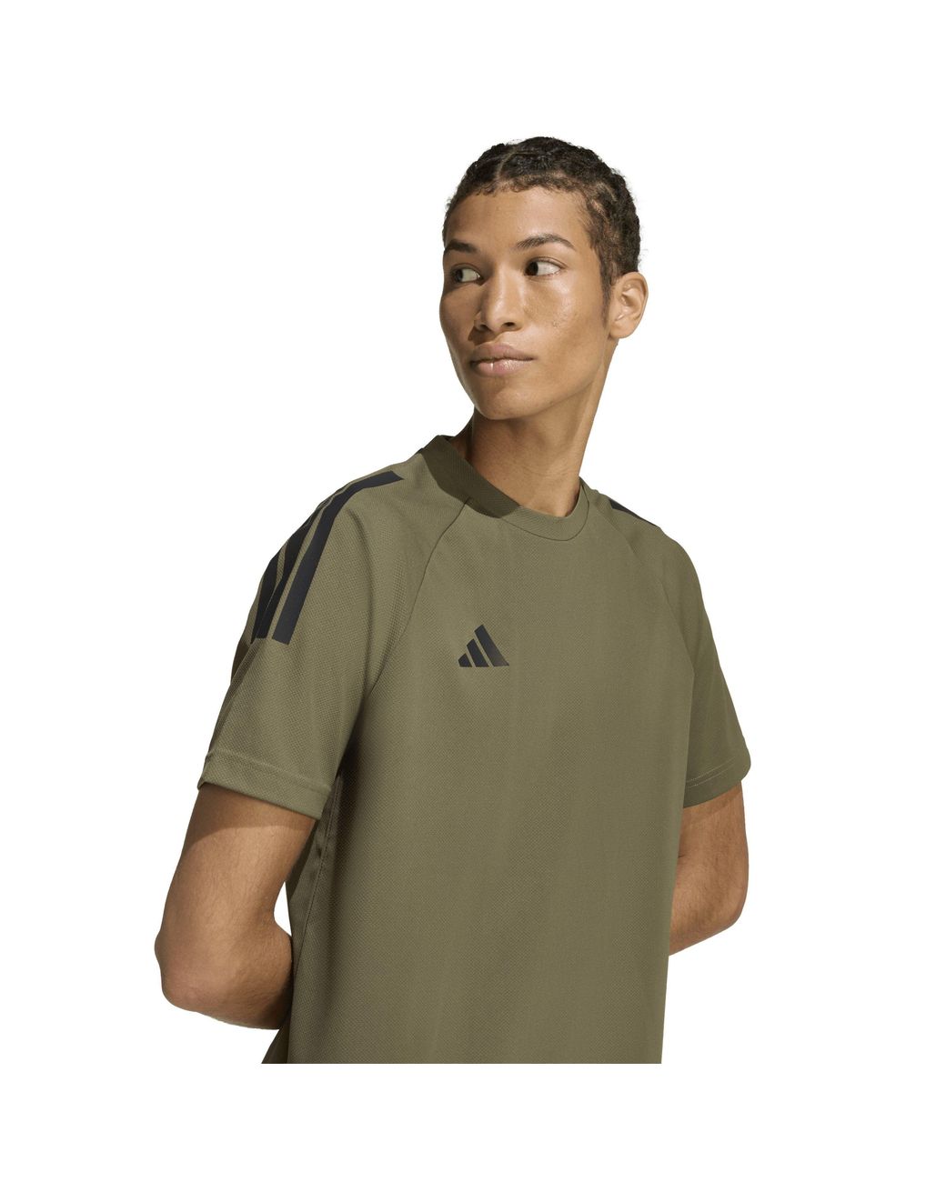 Adidas Green Classic 3 Stripe Sereno T-Shirt for men