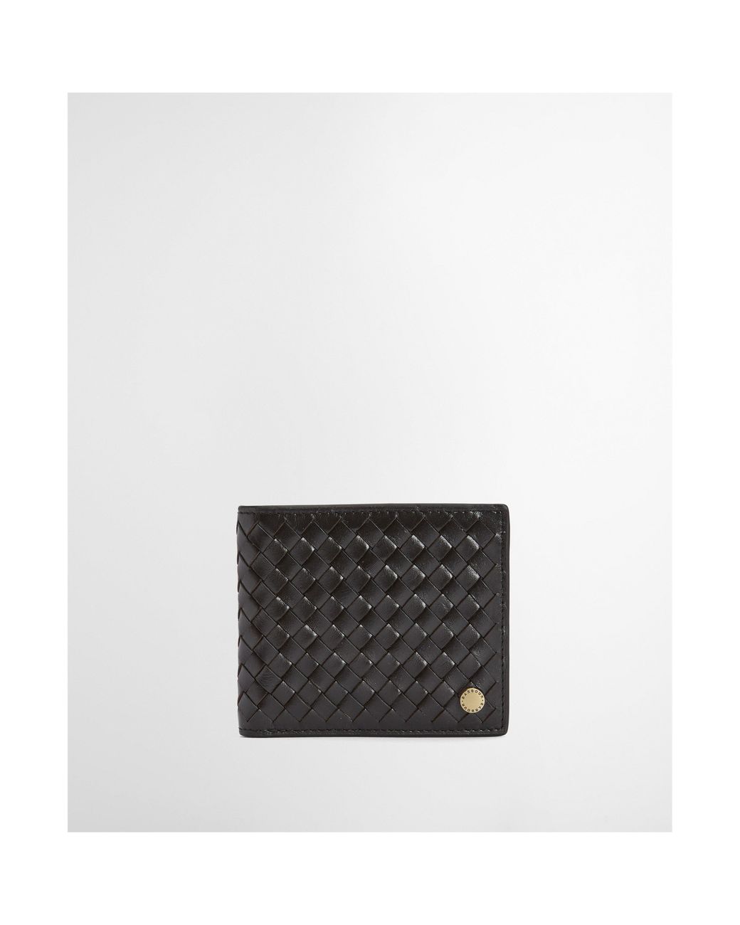 Barbour Black Farne Woven Leather Wallet for men