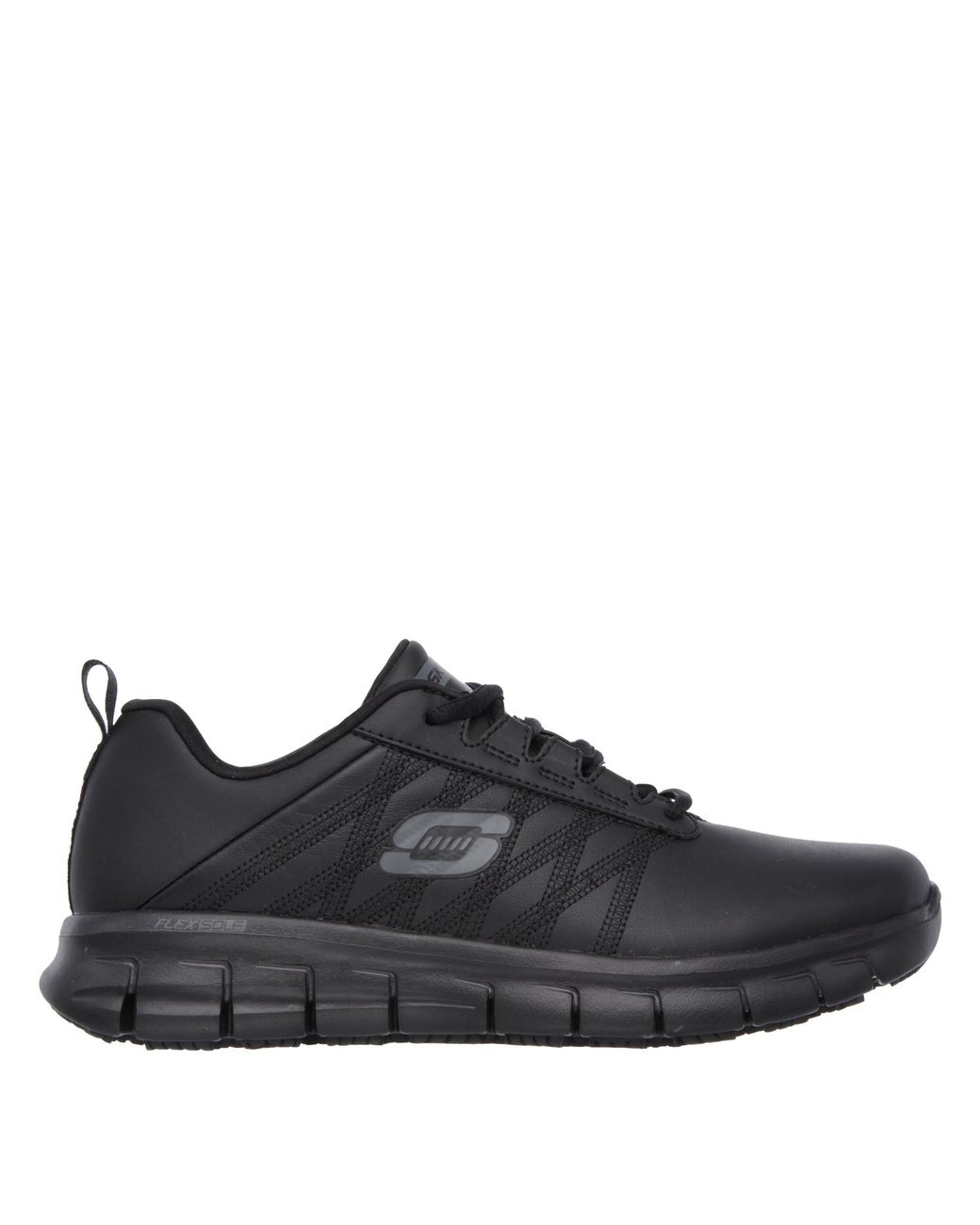 Skechers Black Lace Up Athletic W Sr Outsole Non Slip Shoes