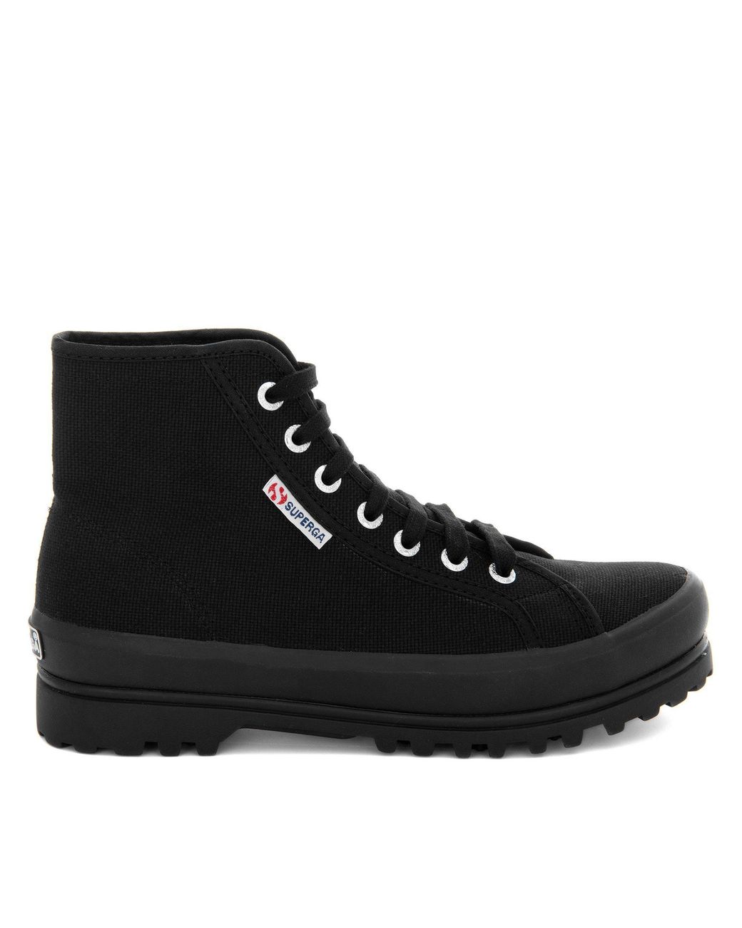 Superga Black Alpina Canvas High-Top Trainers