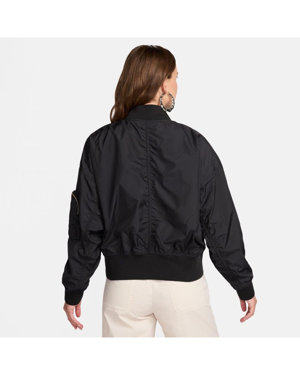 Nike Black Sportswear Essential Oversized Bomber Jacket