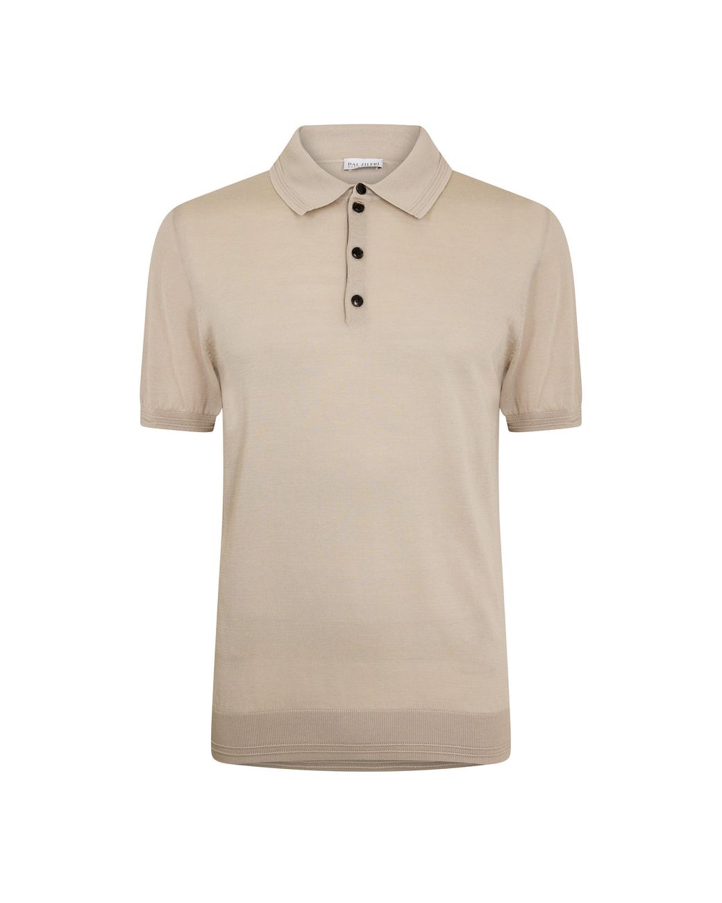Pal Zileri Natural Button Knit Short Sleeve Polo Shirt for men