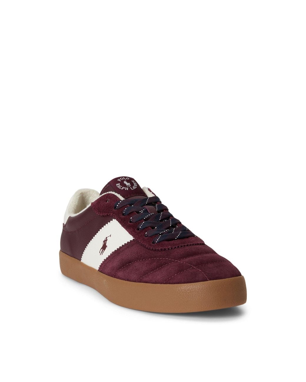 Polo Ralph Lauren Brown Court Vulc Leather Low-Top Trainers for men