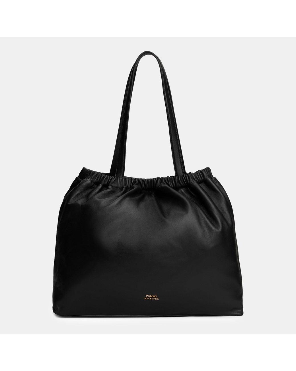 Tommy Hilfiger Black Leather Tote Bag
