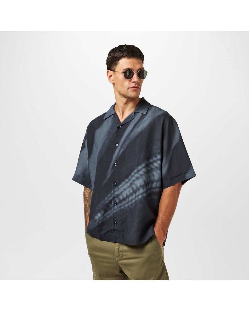 Boss Blue Lapis Short Sleeve Shirt for men