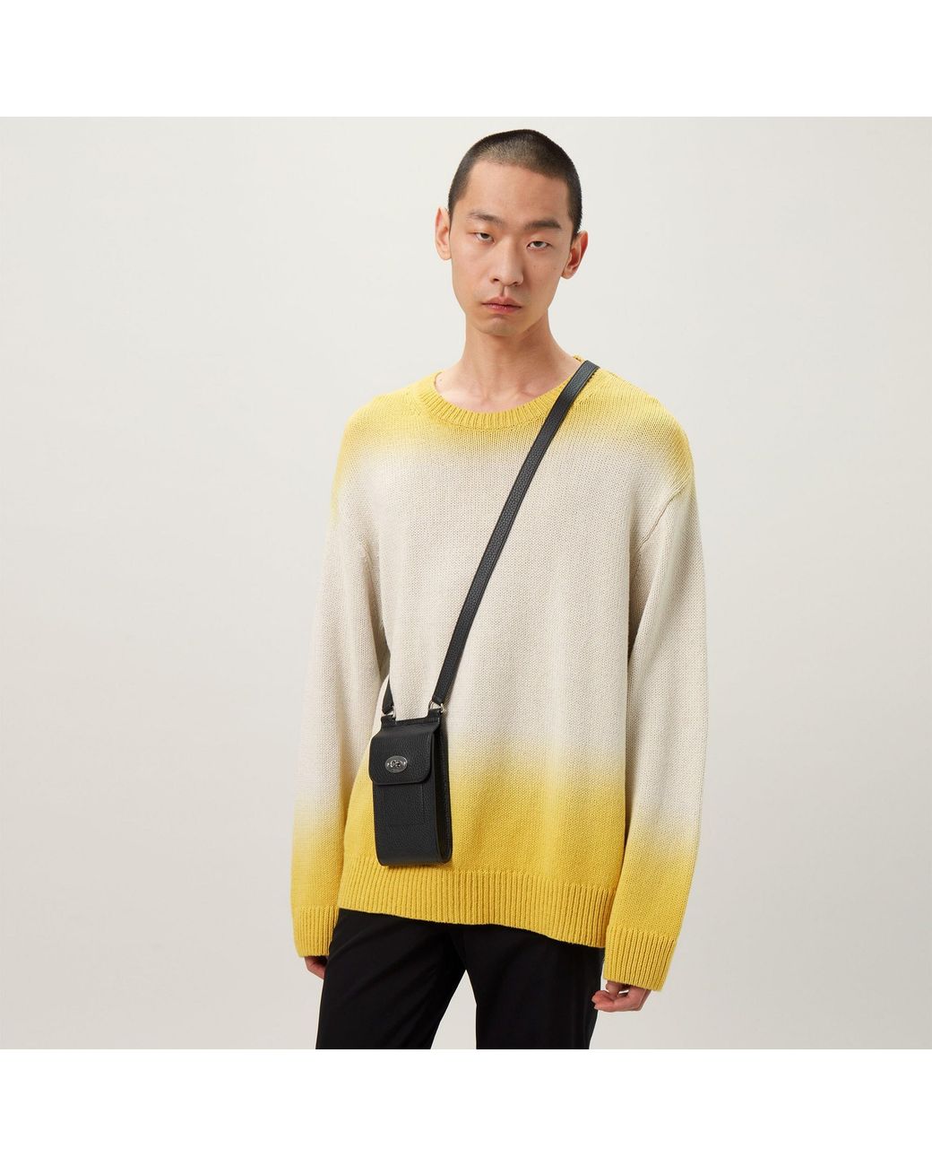 Mulberry Black Mini Antony Leather Crossbody Pouch for men