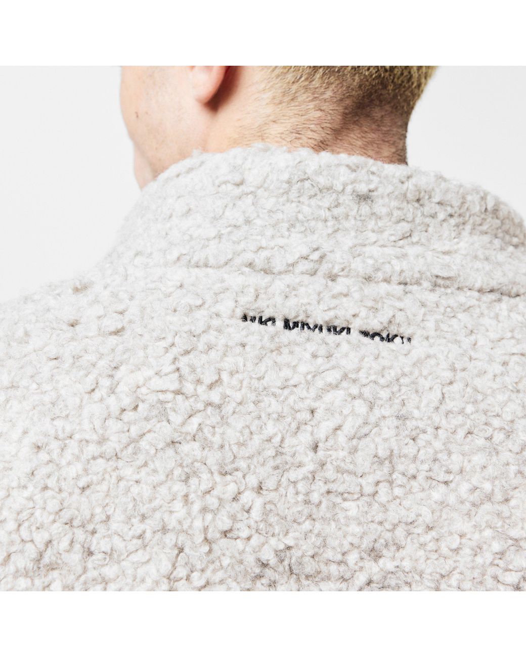 MKI Miyuki-Zoku Gray Wool Fleece Zipped Knitted Top for men