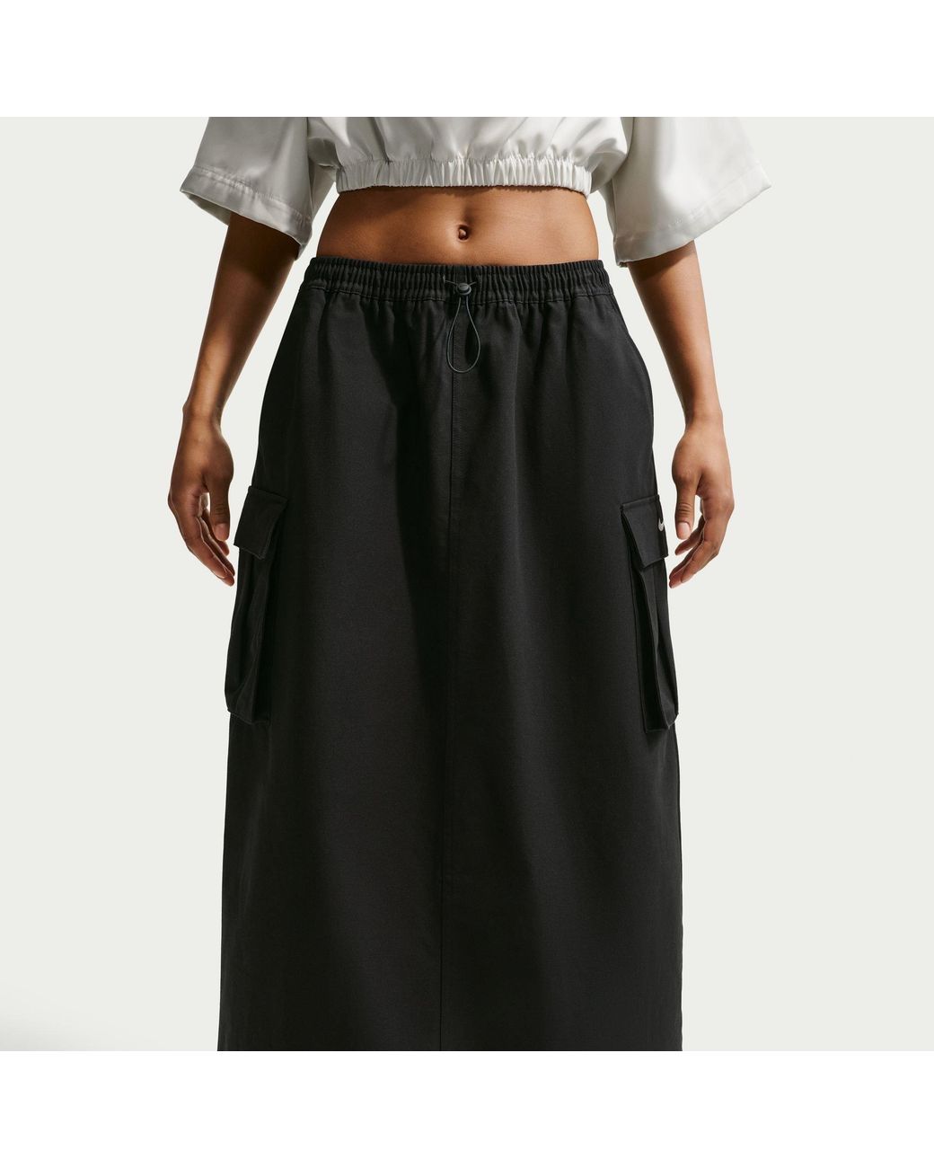 Nike Black Street Cargo Midi Skirt