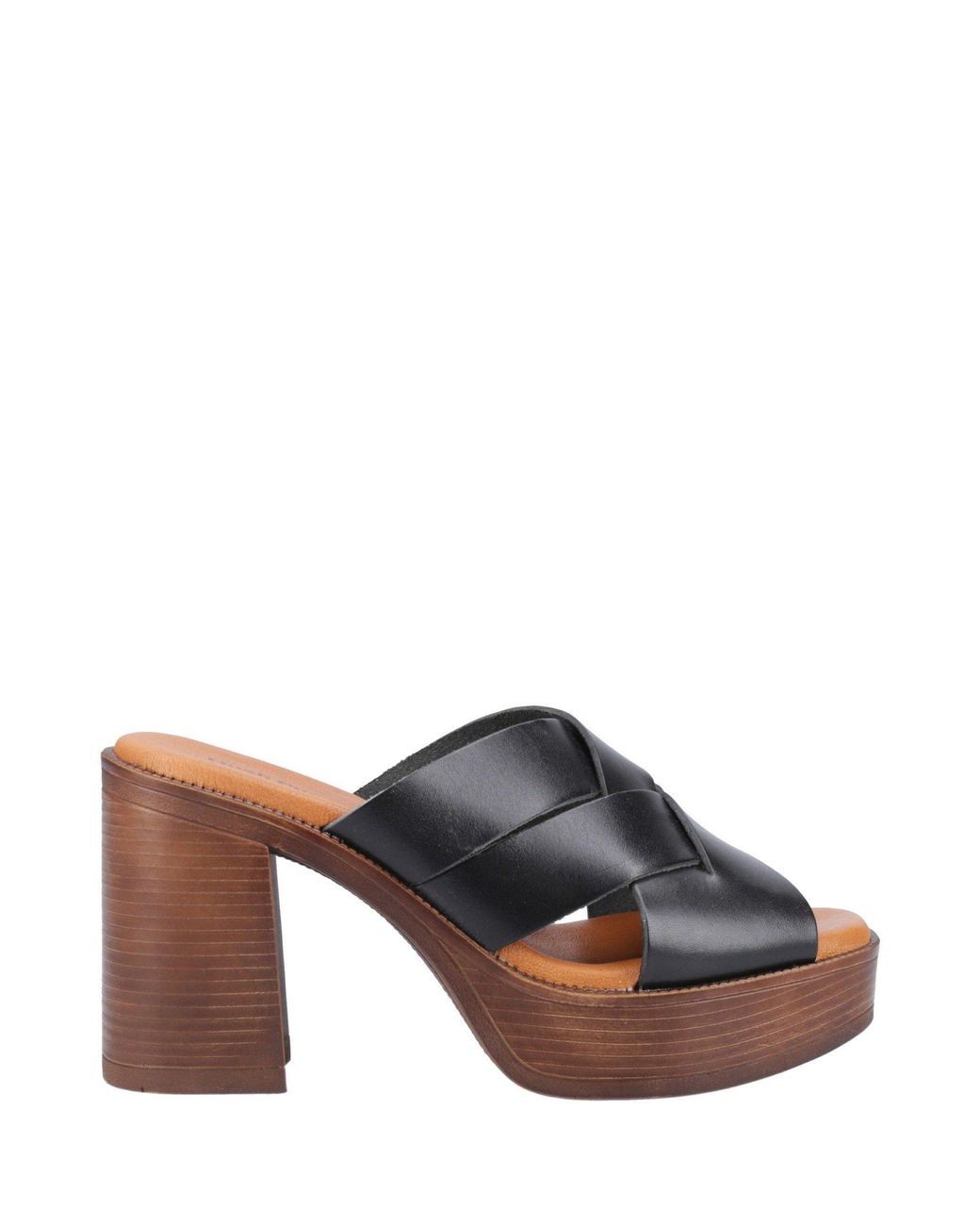 Hush Puppies Gray Gigi Platform Leather Heeled Sandals