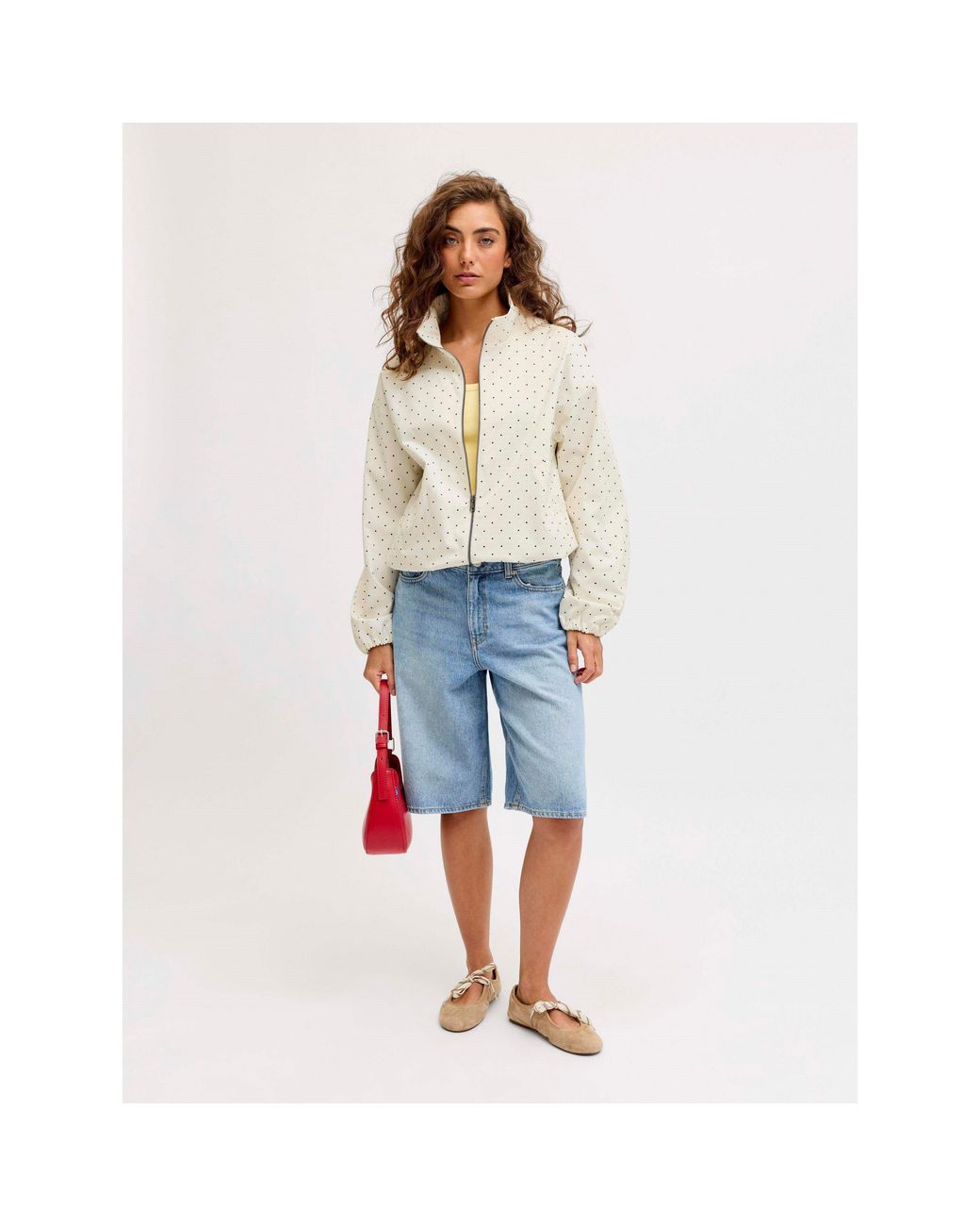 JJXX White Polka Dot Harrington Jacket