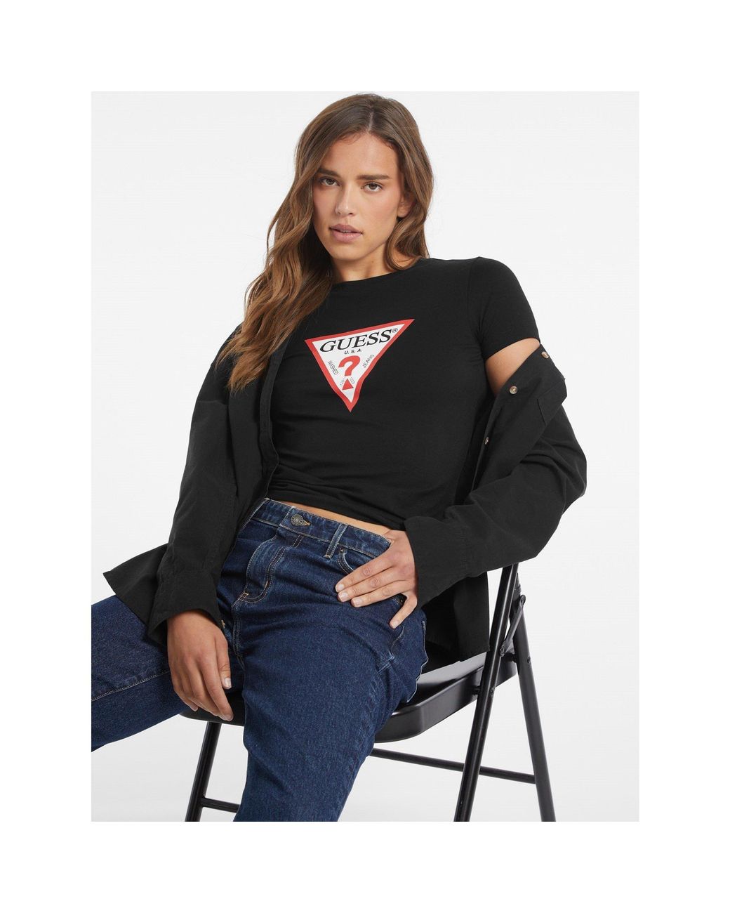 Guess Blue Tri Icon Tee