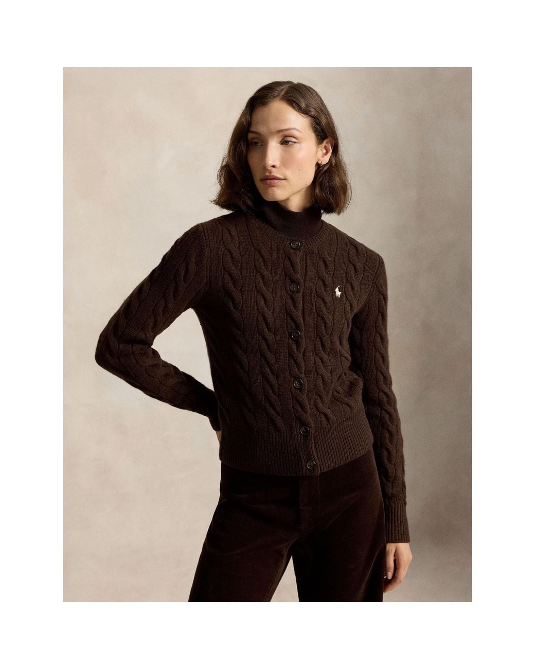 Polo Ralph Lauren Black Cable Knit Cardigan