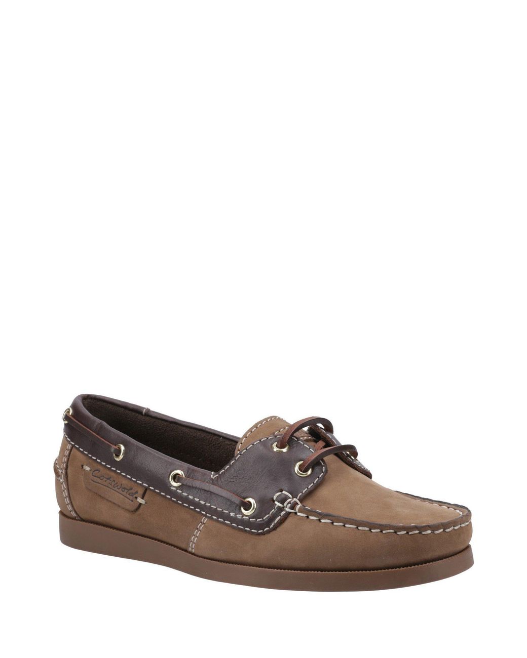 Cotswold Brown Waterlane Leather Boat Shoes