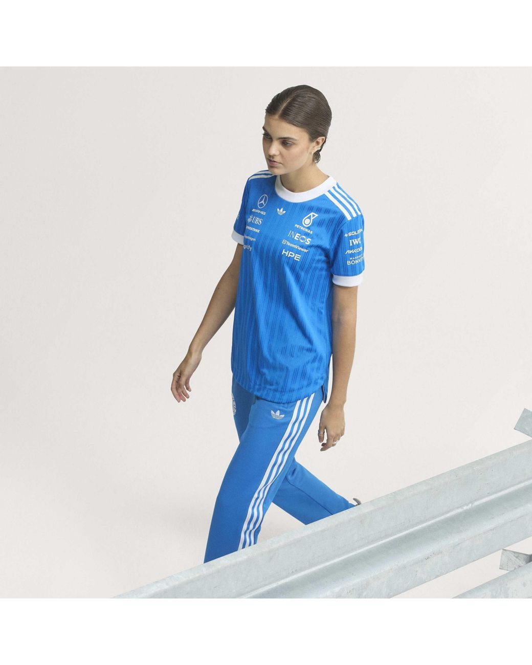 Adidas Originals Blue Mercedes Short-Sleeve Slim-Fit T-Shirt