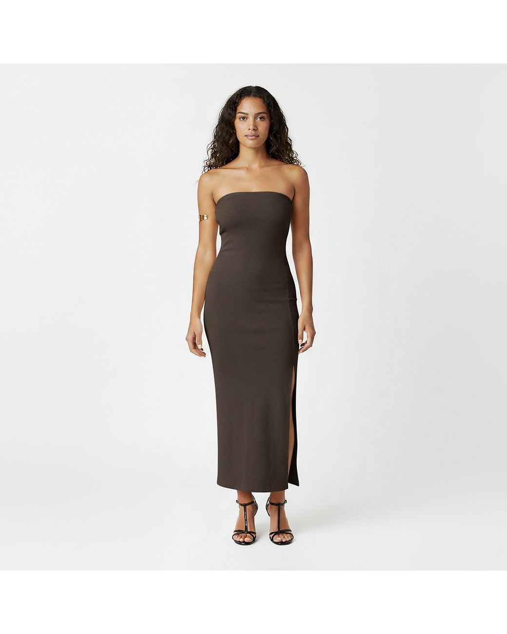 Jack Wills Brown Classic Bandeau Knitted Jumper Dress