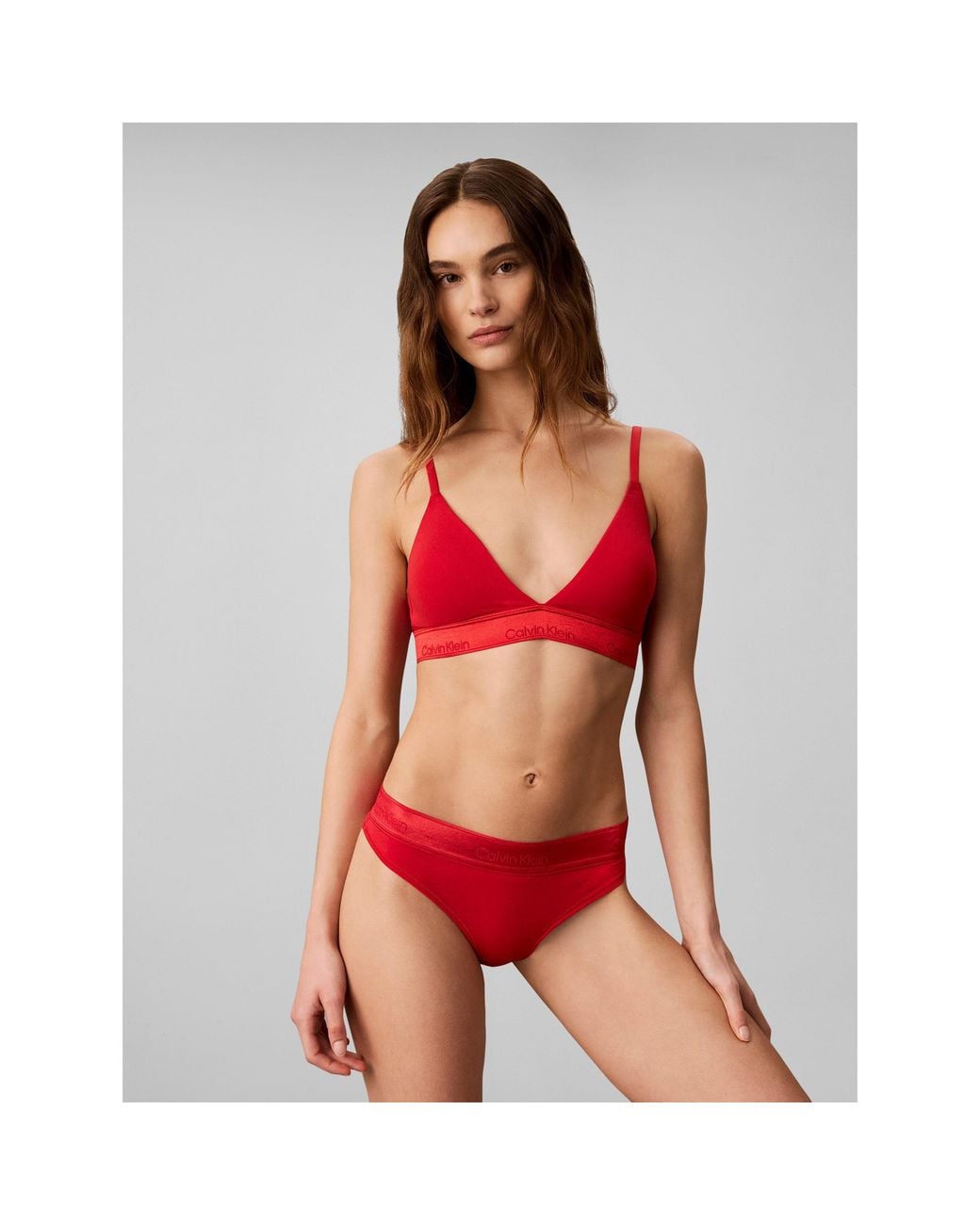 Calvin Klein Red Calvin Mod Cot Thong Ld71