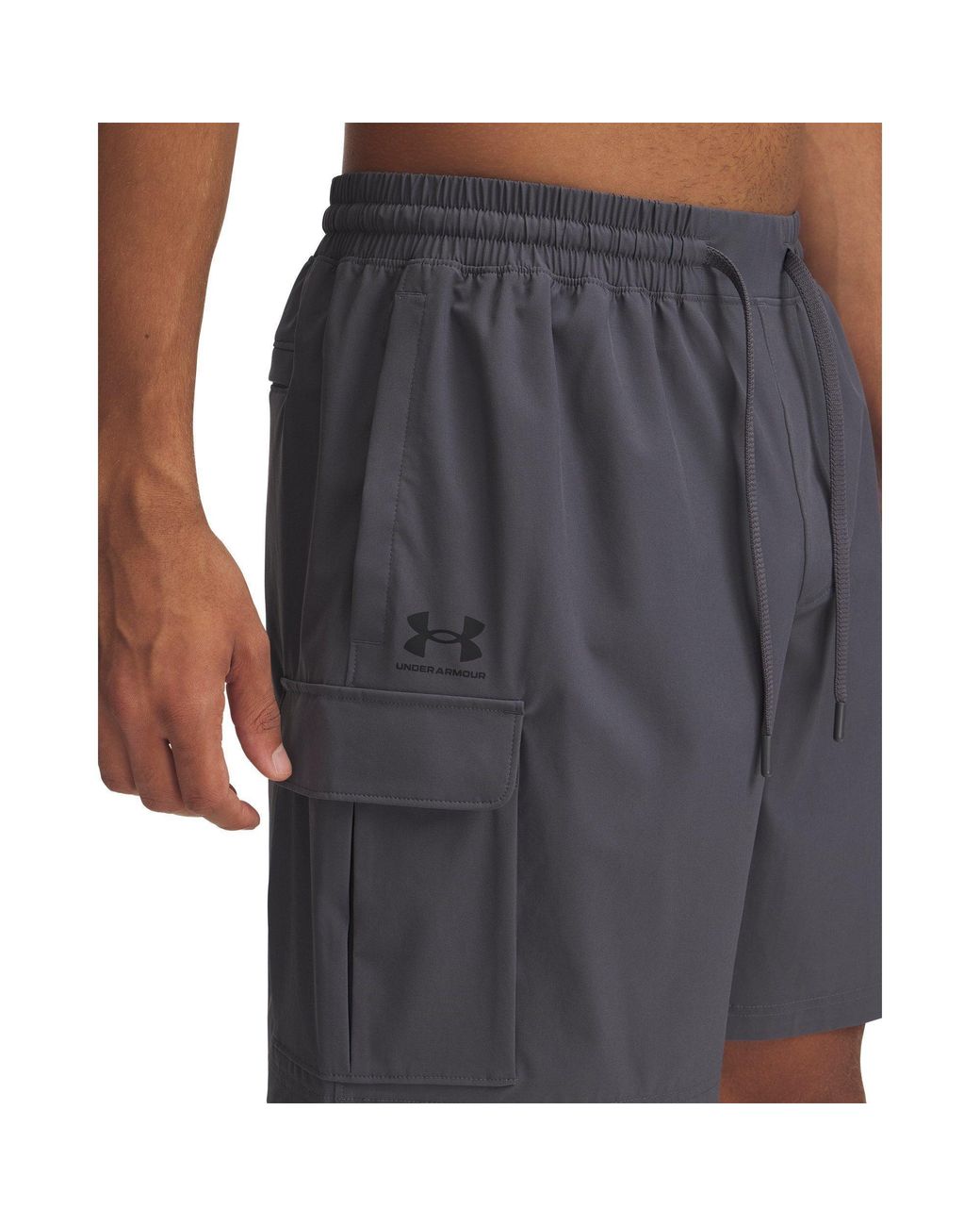 Under Armour Blue Vibe Woven 8" Cargo Shorts Castlerock for men