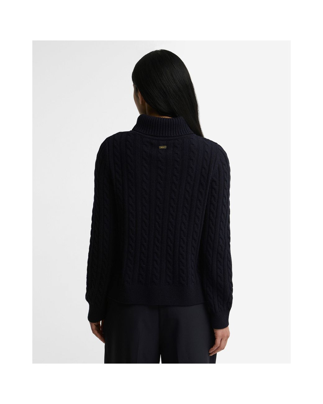 Barbour Black Ambleside Wool Cable-Knit Jumper
