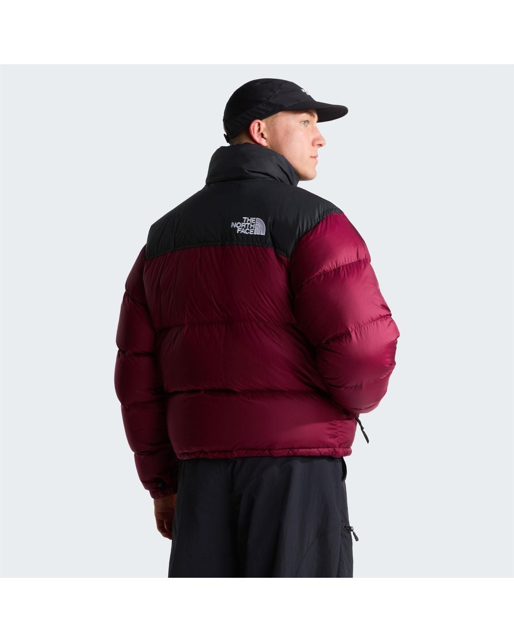 The North Face Purple 1996 Retro Nuptse Goose Down Short Puffer Jacket for men