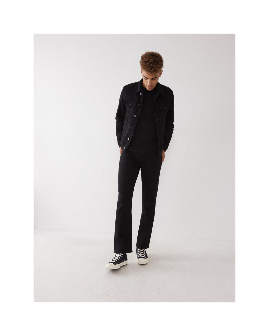 True Religion Black Straight Leg Jeans for men