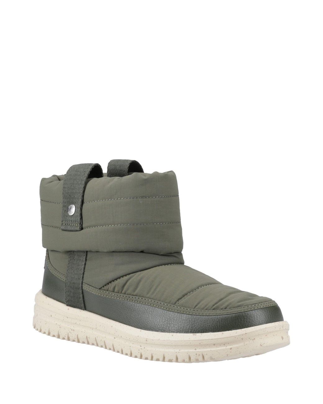 HeyDude Green Camden Cuff Nylon Quilt Boot