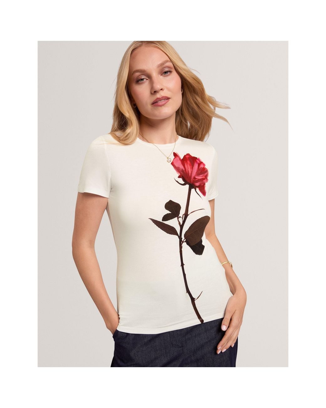 Ted Baker White Ted Floral Print Tee Ld71