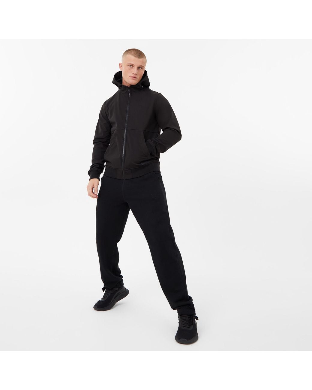 Everlast Black Weather-Resistant Hooded Long Sleeve Varsity Jacket for men